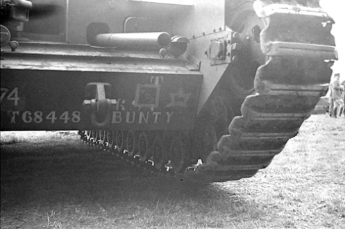 A Churchill Mark I of the Three Rivers Regiment, note the restricted traverse of the hull mounted 3-inch howitzer. Source: MilArt photo archives.